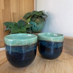 El Yapımı Seramik Kahve Bardağı Kulpsuz 200 ml