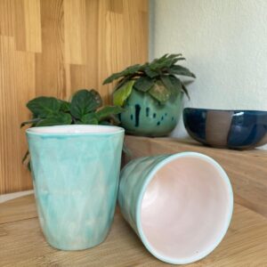 El Yapımı Seramik Kahve Bardağı Kulpsuz 200 ml