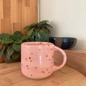 El Yapımı Seramik Bardak Kulplu 400 ml