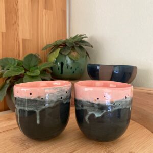 El Yapımı Seramik Kahve Bardağı Kulpsuz 200 ml