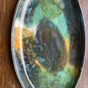 El Yapımı Seramik Kayık Tabak 30cm